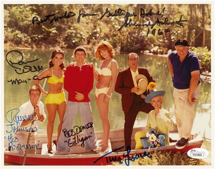 Gilligans Island Cast Signed 8x10 Color Photograph with 5 Signatures (JSA)